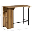 Miniatyrbillede 5 af 7: Rootz Udvidbart Barbord - Køkkenbord - Spisebord - Industrielt design - Opbevaringsplads - Stabile og justerbare fødder - 120 cm x 95 cm x 63 cm