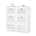 Miniatyrbillede 1 af 9: Rootz Skoskab med 6 klapper - Skovipper - Skokommode - Alsidig opbevaring - Pladsbesparende design - Nem montering - Hvid - 115 cm x 112 cm x 30 cm