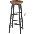 Miniatyrbillede 3 af 10: Rootz Industrial Barstol - Bordskammel - Metal- og trætaburet - Robust, holdbar, alsidig - Anti-Slip - 71 cm x 30 cm
