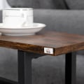 Miniatyrbillede 4 af 7: Rootz Sidebord - Sengebord - Sofabord - smalt design - Med stofpose - Stål - Mørkebrun + Sort - 49 x 19 x 55cm