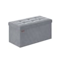Miniatyrbillede 1 af 6: Rootz Dove Grey Velvet Sædekiste - Opbevaring Ottoman - Polstret bænk - MDF-konstruktion - 38 cm x 76 cm x 38 cm - 5,6 kg - 300 kg Kapacitet - 89L Opb