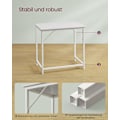Miniatyrbillede 4 af 5: Rootz Maple White Desk - Studiebord - Skrivebord - Spånplade og stålkonstruktion - Let og robust - 50 cm x 80 cm x 76 cm - Max belastningskapacitet 50