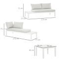 Miniatyrbillede 3 af 5: Rootz Havemøbelsæt - 3 dele Havemøbelsæt - Dobbeltsofa - Chaiselong - Sofabord - Sædehynder - Cremehvid