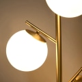Miniatyrbild 4 av 6: Rootz golvlampa - Retrodesign - Stabil metallfot - Slät stav - Lång strömkabel - 3 lampskärmar - Lämplig för LED - Järn+Glas - Guld+Vit - Ø27 x 169H c