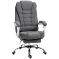 Miniatyrbillede 1 af 5: Rootz Kontorstol - Fold-out fodstøtte - Executive Chair - Computer drejelig rullende - Justerbart ryglæn - Task Recliner Home - Linen Look - Grå - 65L