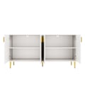 Miniatyrbild 10 av 11: Rootz White Sideboard - Buffet Cabinet - Lagringsenhet - Elegant design, enkel rengöring, MDF, 152 cm x 40 cm x 75 cm