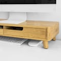 Miniatyrbillede 6 af 6: Rootz Bamboo Monitor Riser Stand med 2 skuffer - Skrivebordsorganisering - Tastaturopbevaring - Skridsikre fødder - Ergonomisk design - 56cm x 12cm x