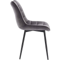 Miniatyrbillede 5 af 7: Rootz Sæt med 4 spisestuestole - Fløjlssæder - Metalstel - Ergonomisk design - Holdbar og behagelig - Anti-Slip - 46 x 40,5 cm Sædestørrelse
