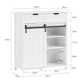 Miniatyrbillede 5 af 9: Rootz Moderne køkkenskab - Skænk med skydedør - Kommode - Buffet - Justerbare hylder - Elegant sort/hvidt design - Nem montering - 80 cm x 35 cm x 93