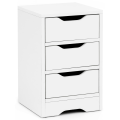 Miniatyrbillede 7 af 7: Rootz natkonsol 31x49x31 cm hvid mat med 3 skuffer - Hvidt sengebord med opbevaringsplads - Natbord Simple Modern - Natbord Klein - Natbord soveværels