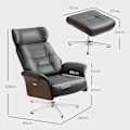 Miniatyrbillede 3 af 11: Rootz Relaxation Stol med afføring - Liggende drejestol - Læder Look lænestol - 360 ° Rotation - 80W x 84d x 108H cm