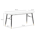 Miniatyrbillede 4 af 6: Rootz Stor spisebord - Moderne spisebord - Marmor Look Bord - Sæder 8 personer - 180 cm x 90 cm x 76 cm