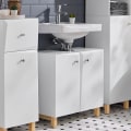 Miniatyrbillede 2 af 7: Rootz Underskab til vask - Badeværelsesskab - Opbevaring under vask - Justerbar hylde - Tippsikring - MDF-konstruktion - 60 cm x 60 cm x 30 cm