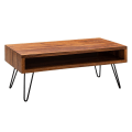 Miniatyrbild 7 av 7: Rootz soffbord 100x40x50 cm Sheesham massivt trä - metall soffbord - Design soffbord rektangulärt Solid soffbord - Stort bord vardagsrum