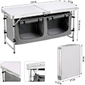 Miniatyrbild 3 av 9: Rootz justerbart campingbord - Bärbart hopfällbart bord - Utomhusmatbord - Justerbart i höjdled, integrerad förvaring, enkelt underhåll - 47 cm x (62