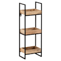 Miniatyrbillede 1 af 7: Rootz Modern Industrial Væghylde - Flydende hylde - Dekorativ hylde - Massivt træ og metal - Tre opbevaringsområder - Håndlavet - 27 cm x 77 cm x 18 c