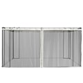 Miniatyrbillede 1 af 9: Rootz Erstatningspavillonet - Meshgardin - Havepavillonfluenet - Gardin med lynlåse - Polyester - Sort - 352cm x 207cm