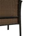 Miniatyrbillede 5 af 5: Rootz Poly Rattan Havemøbelsæt - 4-delt Rottesofasæt - Siddegruppe - Siddesæt til pause - Lounge tebord med sofa - Siddepude - Stål - Brun + Cremehvid
