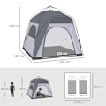 Miniatyrbillede 3 af 7: Rootz Family Camping -telt - Domo -telt - Pop -up -telt - Vandtæt og letvægt - 2,4L x 2,4W x 1,99h m - Let opsætning og godt ventileret