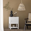 Miniatyrbild 2 av 9: Rootz Modern Sängbord - Nattduksbord - Soffbord - Sidobord - Vit - Sekretessförvaring - Kompakt design - Perfekt för trånga utrymmen - 45cm x 60cm x 3