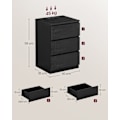 Miniatyrbillede 6 af 7: Rootz sidebord med 3 skuffer - Natbord - Natbord - Moderne design - Ibenholts sort finish - 45cm x 40cm x 60cm