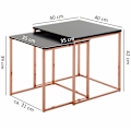Miniatyrbild 2 av 5: Rootz sidobord - Soffbord - Set med 2 - Moderna bord - Metall - Svart - Koppar