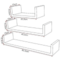 Miniatyrbillede 5 af 7: Rootz væghylde - U-formet afsats - Flydende bogreol - Displaystativ - Opbevaringsholder - Monterbart stativ - Hvid - 26,0 x 8,7 x 8,2 tommer