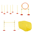 Pikkukuva 1 / 9: Rootz Dog Agility Set - 4 Obstacles - Training Set - High Jump - Tunnel - Jump Ring - Red+Yellow