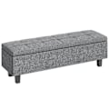 Miniatyrbillede 10 af 11: Rootz Linned Look Storage Bench - Opbevaring sæde bryst - tuftet opbevaringsbænk - skjult opbevaring - 138 cm x 40 cm x 45 cm