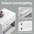 Miniatyrbillede 4 af 5: Rootz Bedside Table - Side Bord - Natbord - Med skuffe til ekstra opbevaring - Hvid - 28 cm x 39 cm x 41 cm