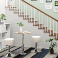 Pikkukuva 6 / 6: Rootz Designer Hocker - Jakkara - Istuintuoli - Kääntyvä istuin - Säädettävä tuoli - Moderni jakkara - Pyörivä istuin - Valkoinen - 15,7x15,7x10,2 tuu