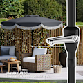 Miniatyrbillede 7 af 10: Rootz Ø269CM Parasol - Garden Sunshade - Balkonskærm - UPF 30+ UV -beskyttelse - Ø2.69m x 2,38m - Grå