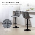 Pikkukuva 4 / 10: Rootz Modern 2 -sarja pyörivät palkkivartiot - Säädettävät vastatuolit - pehmustetut palkin istuimet - mukava ja tyylikäs - 47 x 53 x 96-117 cm - harm