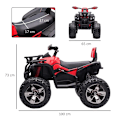Miniatyrbillede 3 af 3: Rootz Elbiler - 3-8 Km/hn- Driftstid - Led-forlygte - Musikafspiller Usb - Børn 3 til 5 år - Plast - Rød - 100L x 65W x 73H cm