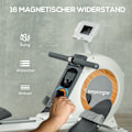Miniatyrbillede 4 af 11: Rootz Rowing Machine - Home Trainer - Øvelsesudstyr - 16 Magnetiske niveauer - 150 kg kapacitet - 150 cm x 45 cm x 64 cm