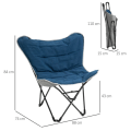 Pikkukuva 3 / 7: Rootz Camping tuoli - Kokoontaittuva - Kevyt - Teräsrunko - Liukumaton - Polyesteri - Sininen - 88 x 74 x 84 cm