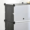 Miniatyrbillede 4 af 7: Rootz skoskab - træhammer - sort klemme - plast + stål - sort + hvid - 125 x 32 x 125 cm