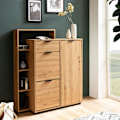 Miniatyrbild 2 av 6: Rootz Large Shoe Cabinet - Modern Design - Shoe Storage - 3 Dörrar och låda - 5 Fack - 98 cm x 110 cm x 30 cm