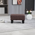 Miniatyrbillede 8 af 10: Rootz stilfuld skammel med stofbetræk - Fodstøtte - Sofabord - Komfortabel siddeplads - Alsidig brug - Gulvbeskyttelse - 40W x 30D x 24H cm - Linnedst