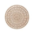 Pikkukuva 1 / 6: Rootz Pyöreä Boho Style Matto - Cappuccino Beige - Polyesterihuopa TPR - Kevyt - 120 cm Halkaisija - 1,6 kg - Sisä-ulkomatto