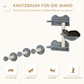 Miniatyrbillede 4 af 10: Rootz PawHut 4-delt kat klatretrinsæt - Kattevæghylder - Katteaktivitetscenter - Robust spånplade - Pladsbesparende design - 40 cm x 28 cm x 73 cm