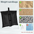 Miniatyrbillede 4 af 7: Rootz Sandbag Sæt - 4 dobbeltkammer vægtposer - 300GSM Oxford stof - Vandtæt - Nem fastgørelse - Alsidig brug - 37 cm x 41,5 cm - Sort