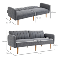 Miniatyrbillede 3 af 8: Rootz Sovesofa - 2-personers stofsovesofa - Sofa med sovefunktion - Polyester - Gummi - Trægrå - 173 x 75 x 73 cm