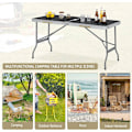 Miniatyrbild 6 av 9: Rootz Bärbart hopfällbart bord - Picknickbord - Utomhusbord - Enkelt att ställa in - Kompakt och transportabelt - Hållbart och stabilt - Järn & MDF -