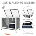 Pikkukuva 5 / 11: Rootz Rabbit Hutch kaksikerroksinen - harmaa - kuusipuu, lasi, vatsa - 36,02 cm x 20,98 cm x 28,74 cm