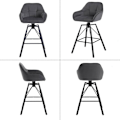 Miniatyrbillede 7 af 9: Rootz Velvet Barstole - Roterende sæde - Høj komfort - Ergonomisk design - Stabil metalkonstruktion - 51 cm x 94,5 cm x 53 cm - Sæt med 4