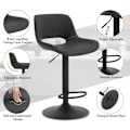 Miniatyrbillede 4 af 9: Rootz Barstol i imiteret læder - Vintage barstol - Vandtæt og ergonomisk - Justerbar højde - 48 cm x (85-105,5 cm) x 49 cm