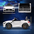 Pikkukuva 3 / 4: Rootz Mercedes-Benz AMG GTR Kids sähköauto - Ajettava ajoneuvo - Leluauto - Ajovalot ja musiikki - 108cm x 67cm x 46cm