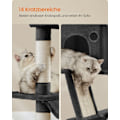 Miniatyrbillede 5 af 6: Rootz Large Cat Scratching Post - Kitty møbler - Multi-Level Scratcher - Blæk sort - 60 cm x 50 cm x 206 cm