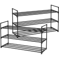 Miniatyrbild 1 av 9: Rootz Skoställ - Set med 2 - Skoorganisator - 24-30 par skor - Staplingsbar - 92 x 30 x 53 - Metall - Svart